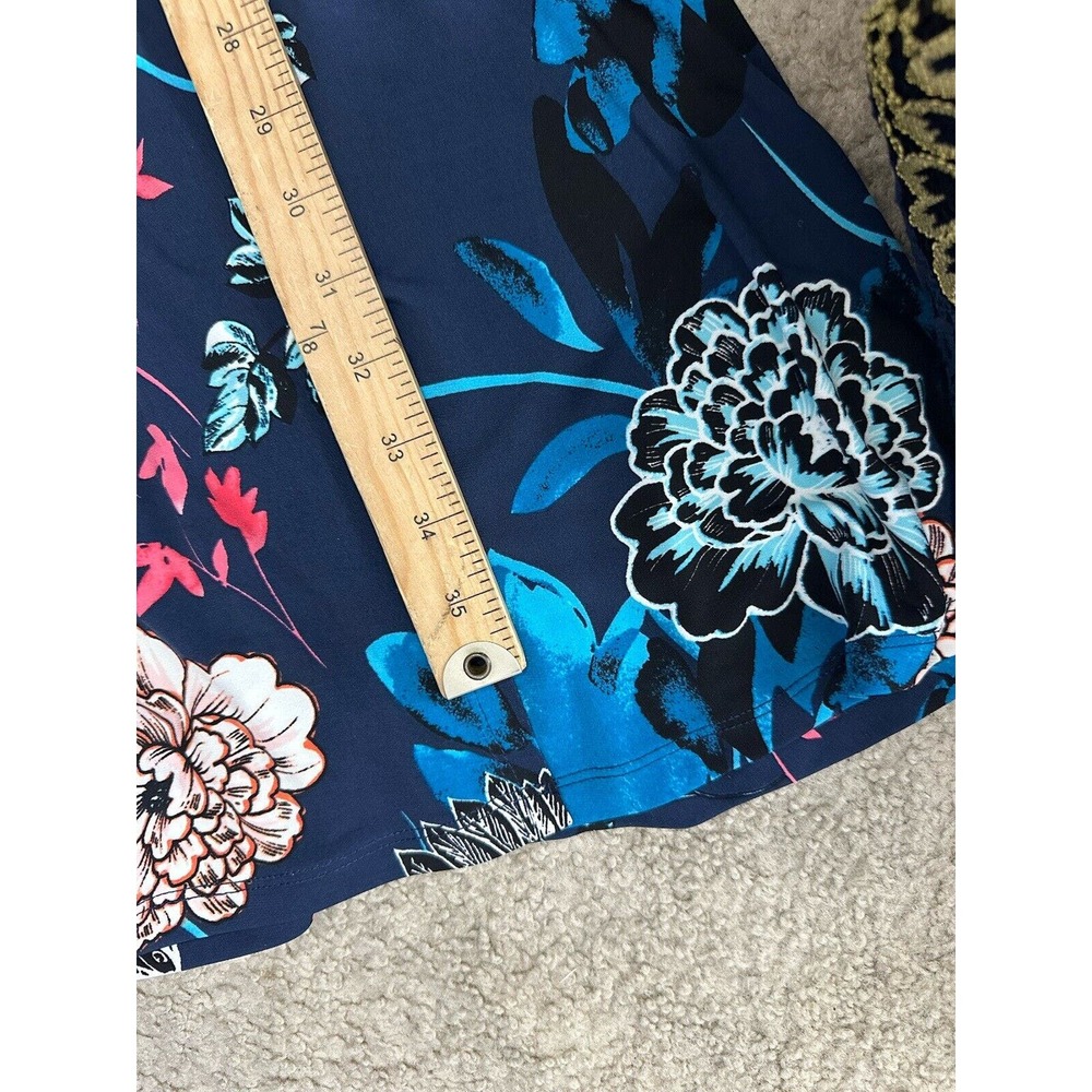 Eliza J Size 8 Women Floral Hummingbird Stretch Wrap Belted Swing Dress V12 - Picture 5 of 7